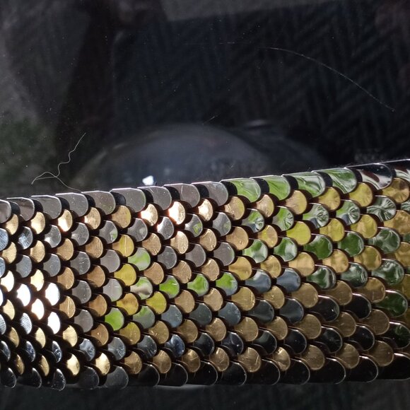 Vintage Metal Gold/Silver elasticated Belt OSFM - Picture 3 of 8